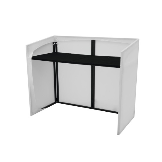 OMNITRONIC DJ Stand Portatile con Cover Traslucida - Struttura Pieghevole e Retroilluminazione LED