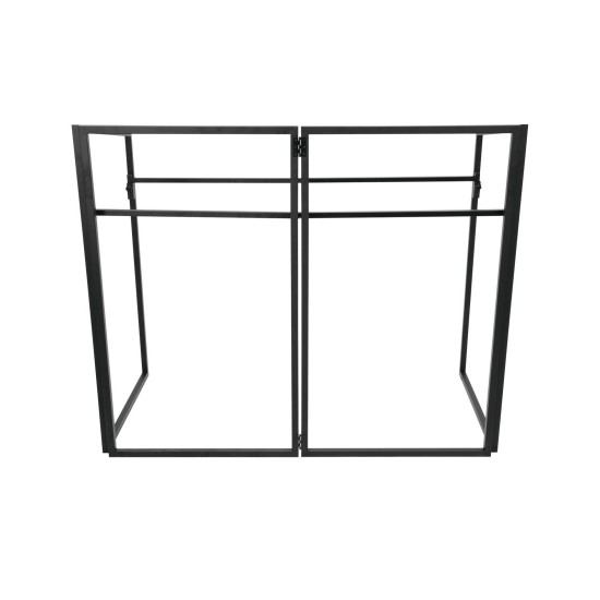 OMNITRONIC DJ Stand Portatile con Cover Traslucida - Struttura Pieghevole e Retroilluminazione LED