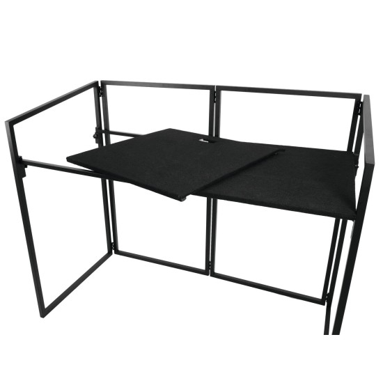 OMNITRONIC DJ Stand Portatile con Cover Traslucida - Struttura Pieghevole e Retroilluminazione LED