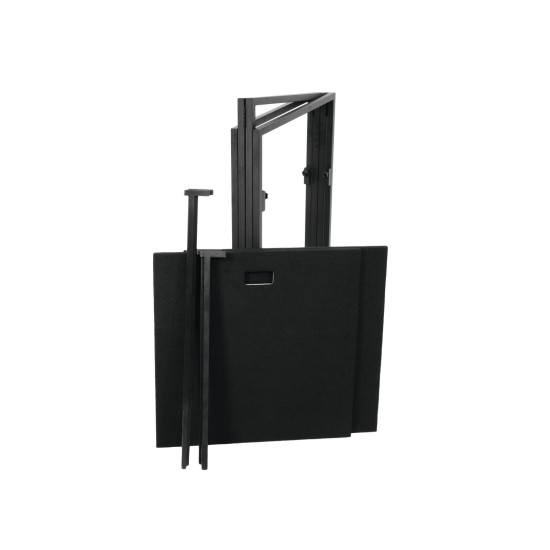 OMNITRONIC DJ Stand Portatile con Cover Traslucida - Struttura Pieghevole e Retroilluminazione LED