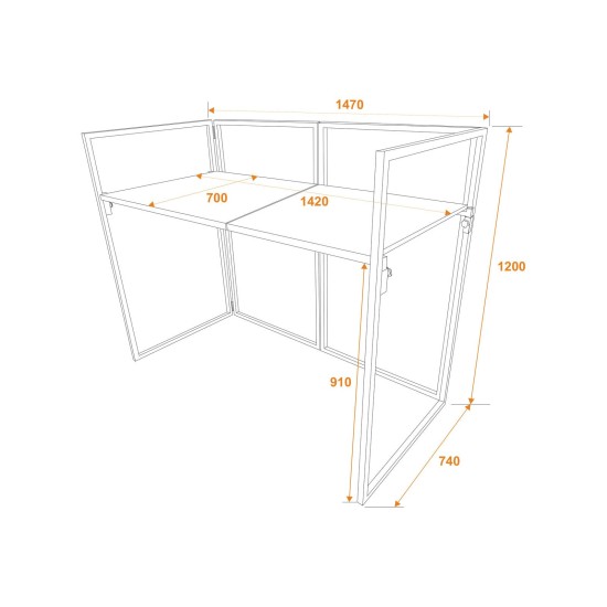 OMNITRONIC DJ Stand Portatile con Cover Traslucida - Struttura Pieghevole e Retroilluminazione LED