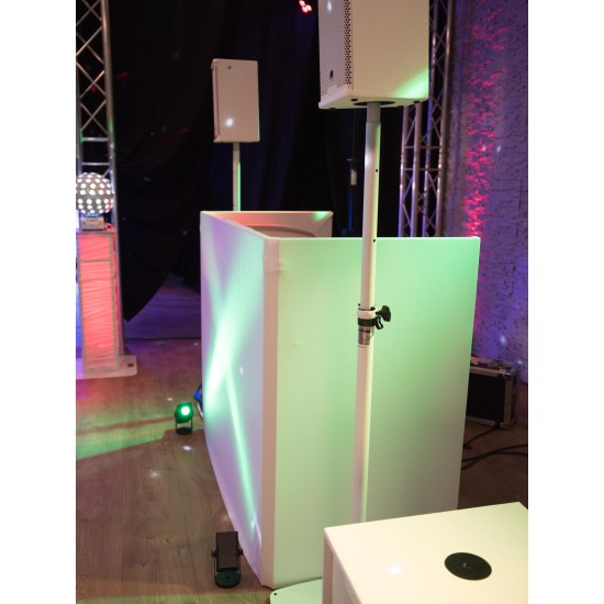 OMNITRONIC DJ Stand Portatile con Cover Traslucida - Struttura Pieghevole e Retroilluminazione LED