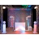 OMNITRONIC DJ Stand Portatile con Cover Traslucida - Struttura Pieghevole e Retroilluminazione LED