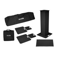 EUROLITE Set 2x Supporti 100 cm con Cover e Borsa per Illumazione Scenografica, Nero