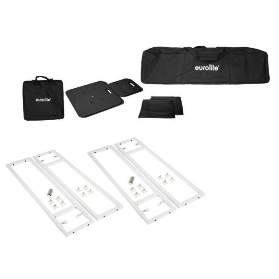 EUROLITE Set 2 Supporti Variabili con Cover e Borsa per Effetti Luce e Altoparlanti, Nero