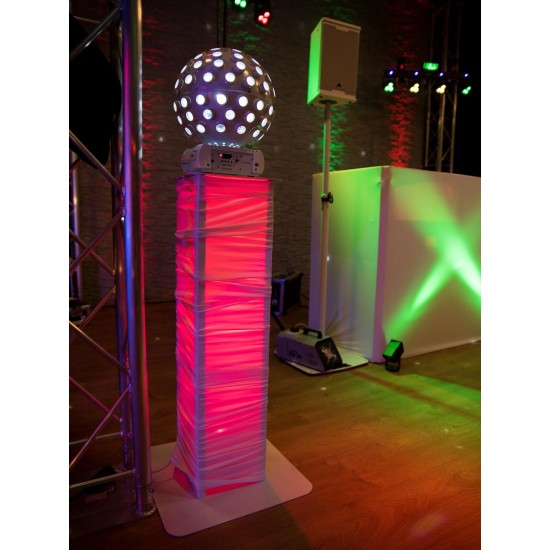 EUROLITE Set 2 Supporti Variabili per Altoparlanti e Luci da Palco con Cover e Borsa, Bianco