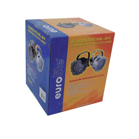 EUROLITE ML-64 ZOOM GKV Multi Lens Spot Argento - Proiettore alogeno per illuminazione scenografica