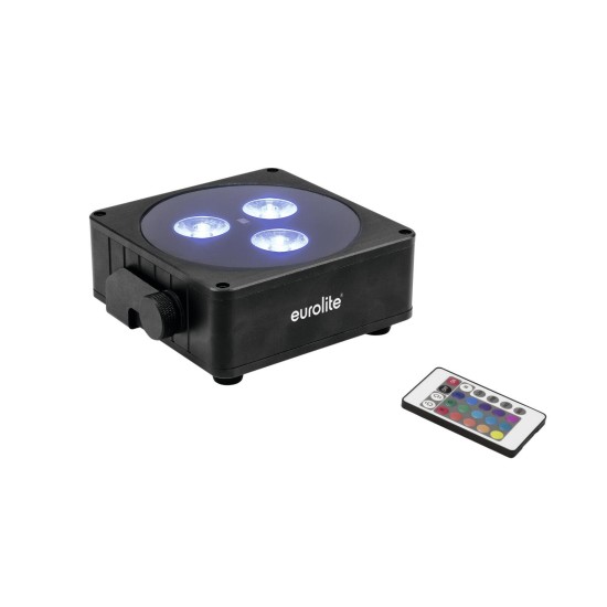 EUROLITE AKKU Flat Light 3 Nero: Proiettore LED RGBW Wireless con QuickDMX