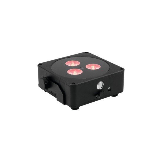 EUROLITE AKKU Flat Light 3 Nero: Proiettore LED RGBW Wireless con QuickDMX