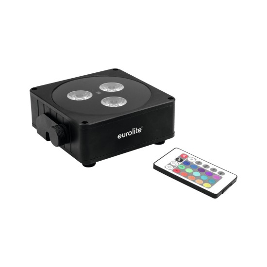 EUROLITE AKKU Flat Light 3 Nero: Proiettore LED RGBW Wireless con QuickDMX