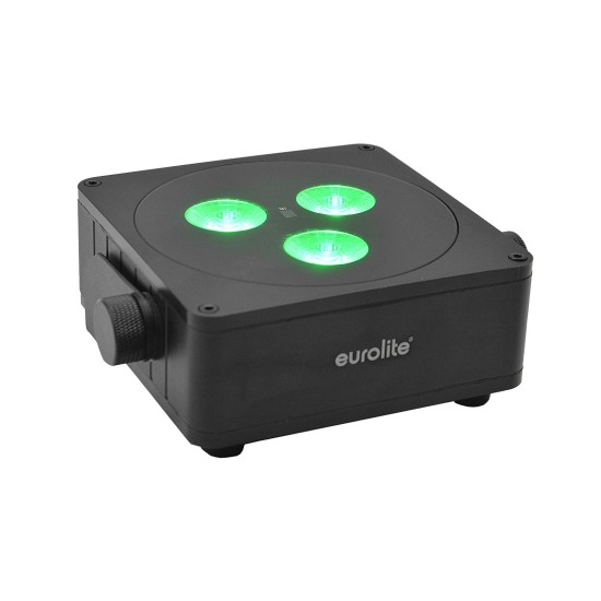 EUROLITE AKKU IP Flat Light 3 Nero - Proiettore LED da Palco Wireless con Effetto Luce DMX