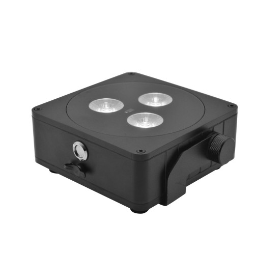 EUROLITE AKKU IP Flat Light 3 Nero - Proiettore LED da Palco Wireless con Effetto Luce DMX