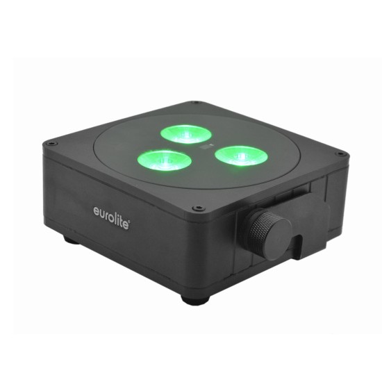 EUROLITE AKKU IP Flat Light 3 Nero - Proiettore LED da Palco Wireless con Effetto Luce DMX