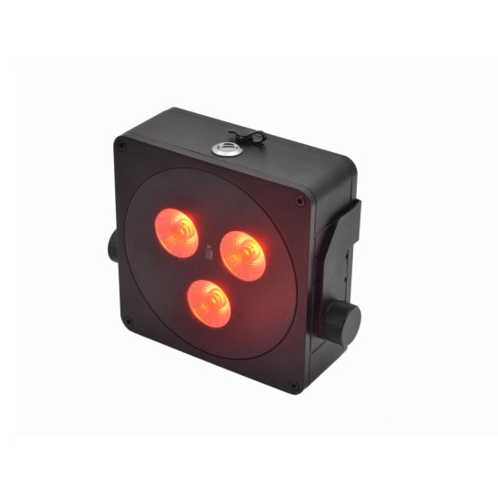EUROLITE AKKU IP Flat Light 3 Nero - Proiettore LED da Palco Wireless con Effetto Luce DMX