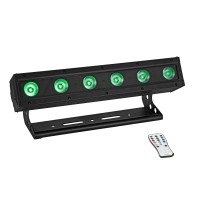 Barra LED Professionale EUROLITE AKKU IP BAR-6 QCL RGBW con QuickDMX e Telecomando IR