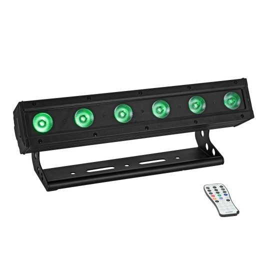 Barra LED Professionale EUROLITE AKKU IP BAR-6 QCL RGBW con QuickDMX e Telecomando IR