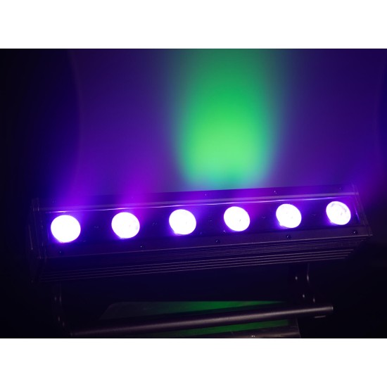 Barra LED Professionale EUROLITE AKKU IP BAR-6 QCL RGBW con QuickDMX e Telecomando IR