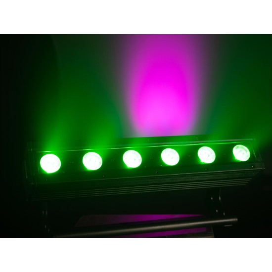 Barra LED Professionale EUROLITE AKKU IP BAR-6 QCL RGBW con QuickDMX e Telecomando IR