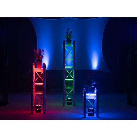 EUROLITE AKKU TL-3 QCL RGB+UV: Proiettore LED Trusslight a Batteria per Effetti di Luce Professionali