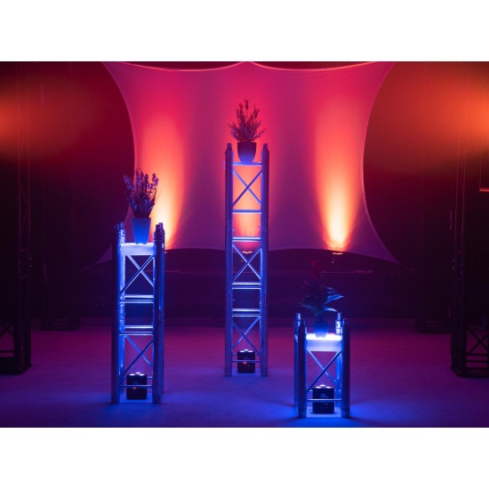 EUROLITE AKKU TL-3 QCL RGB+UV: Proiettore LED Trusslight a Batteria per Effetti di Luce Professionali
