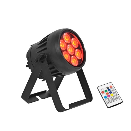 EUROLITE AKKU IP PAR 7 QCL CRMX MK2 - Proiettore LED RGBW a Batteria per Uso Esterno IP65