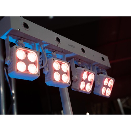 Proiettore LED EUROLITE KLS-180: Set di Luci RGBW Compatte con Effetto Stroboscopico e Controllo DMX