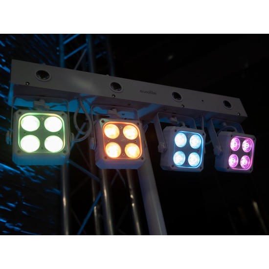 Proiettore LED EUROLITE KLS-180: Set di Luci RGBW Compatte con Effetto Stroboscopico e Controllo DMX