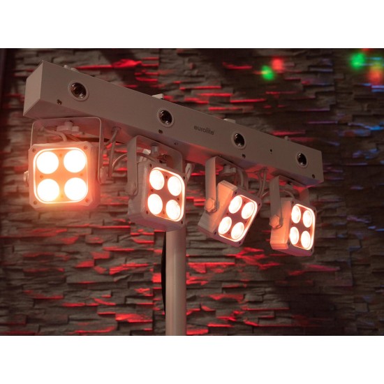 Proiettore LED EUROLITE KLS-180: Set di Luci RGBW Compatte con Effetto Stroboscopico e Controllo DMX