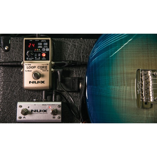 Kit Pedale Effetto Looper e Doppio Footswitch per Chitarra Elettrica - NUX Loop Core Deluxe 24-bit Looper Pedal Bundle Kit Pedale Effetto Looper e Doppio Footswitch per Chitarra Elettrica - NUX Loop Core Deluxe 24-bit Looper Pedal Bundle