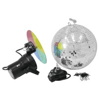 Set Eurolite di Sfere a Specchio 30 cm con Pinspot per Effetti Luce DMX