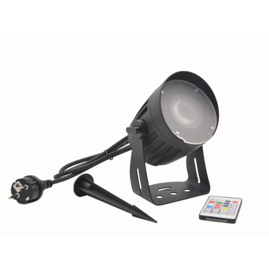 Proiettore LED Eurolite da Esterni 15W RGBW QuickDMX con Picchetto IP65