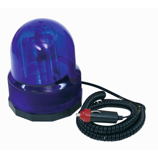 Lampeggiante polizia blu 12V 21W con Base Magnetica e Cavo Accendisigari