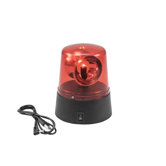 Eurolite LED Mini Luce di Polizia Rossa - Batteria/USB per Effetti Speciali