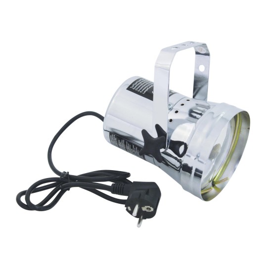 EUROLITE T-36 Pinspot Argento - Proiettore da Palco con Lampada PAR-36, CRI Elevato, Plug and Play