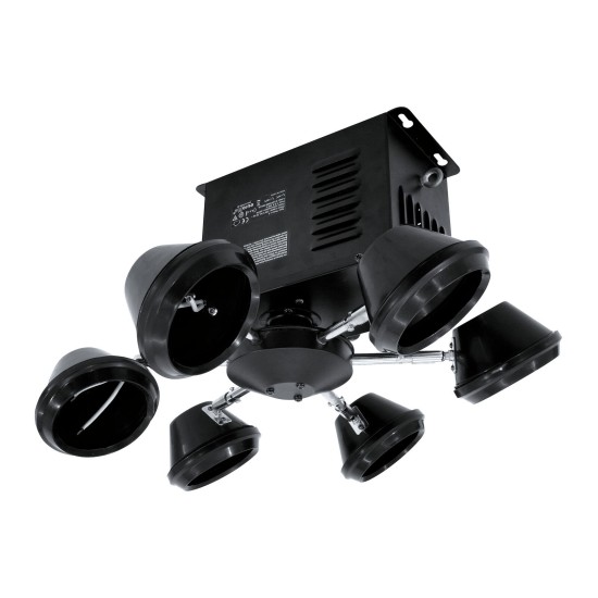  Effetto Luce Centropista Motorizzato 6 Bracci – Illuminazione Scenografica Professionale 20 RPM, Montaggio Versatile, Trasformatore Integrato