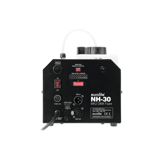 EUROLITE NH-30 MK2 Macchina del Fumo DMX 720W con Timer, Radiocomando e Serbatoio LED