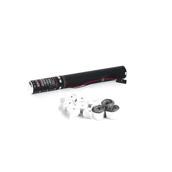 Cannone Elettrico Stelle Filanti 50cm Bianco/Argento - Effetto Scenografico per Palco