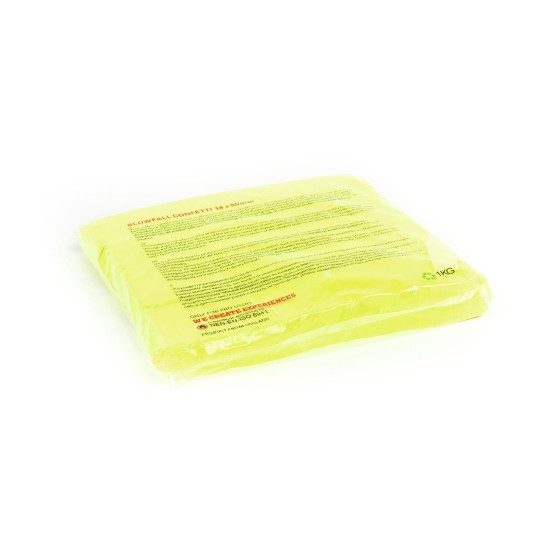 Coriandoli Rettangolari Slowfall Giallo Fluo UV Attivi - 1kg per Eventi e Spettacoli