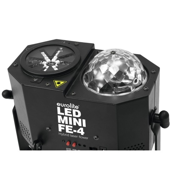 EUROLITE LED Mini FE-4 Hybrid Laserflower: Effetto Luce per Feste con Laser e LED