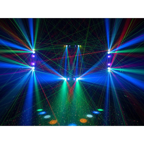 Proiettore LED EUROLITE Multi FX Laser Bar con Effetti DMX e Stroboscopio