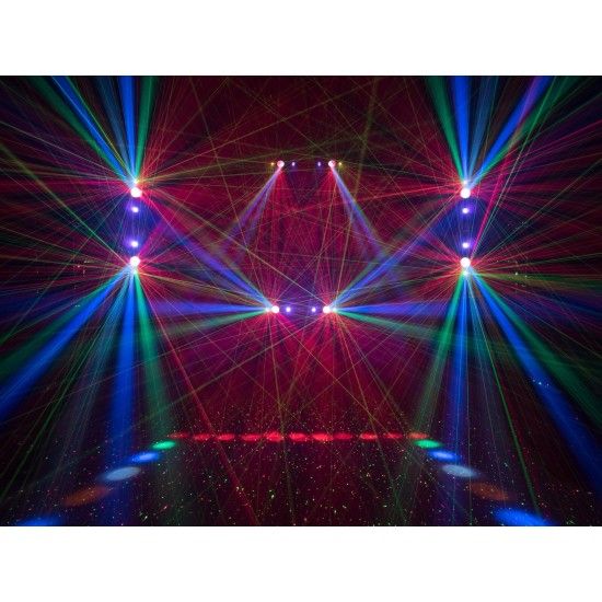 Proiettore LED EUROLITE Multi FX Laser Bar con Effetti DMX e Stroboscopio