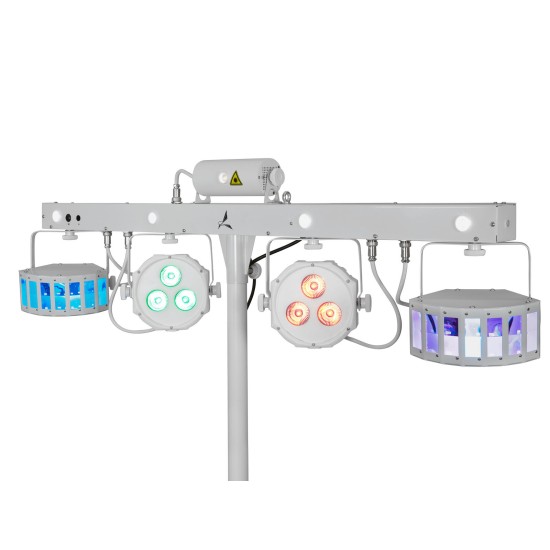 EUROLITE LED KLS Laser Bar FX Set Bianco con Effetti Luce DMX e Proiettore LED