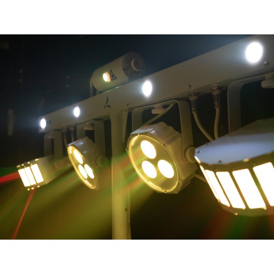 EUROLITE LED KLS Laser Bar FX Set Bianco con Effetti Luce DMX e Proiettore LED