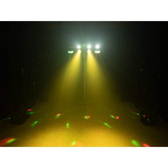 EUROLITE LED KLS Laser Bar FX Set Bianco con Effetti Luce DMX e Proiettore LED