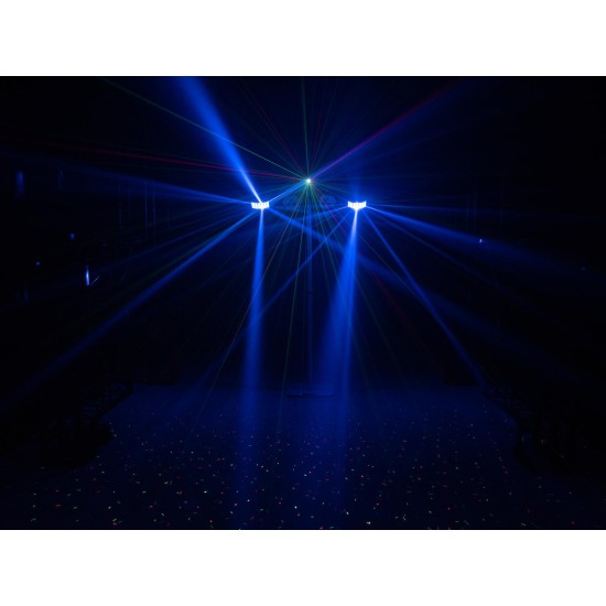 EUROLITE LED KLS Laser Bar FX Set Bianco con Effetti Luce DMX e Proiettore LED