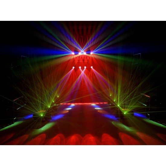 EUROLITE LED Compact Multi FX Laser Bar - Effetto Luce 4in1 DMX per Eventi Professionali