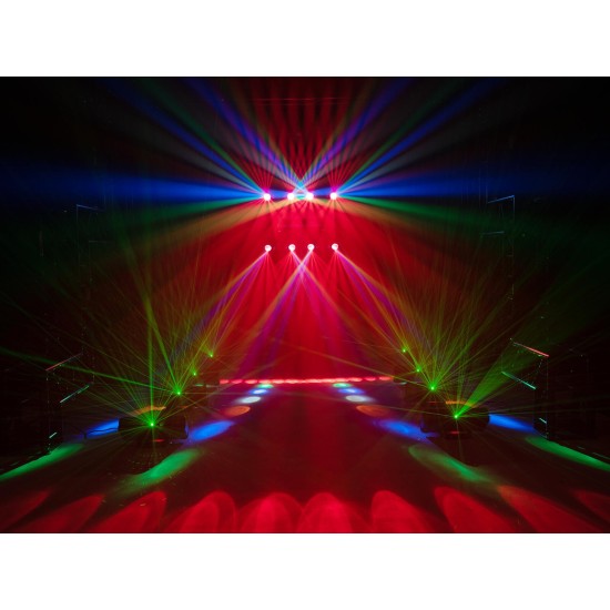 EUROLITE LED Compact Multi FX Laser Bar - Effetto Luce 4in1 DMX per Eventi Professionali