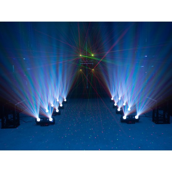 EUROLITE LED Compact Multi FX Laser Bar - Effetto Luce 4in1 DMX per Eventi Professionali