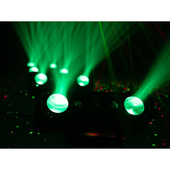 EUROLITE LED Compact Multi FX Laser Bar - Effetto Luce 4in1 DMX per Eventi Professionali