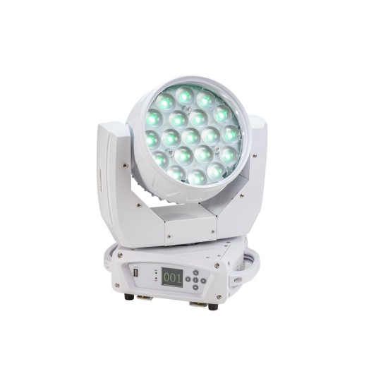 Testa Mobile Eurolite LED TMH-X4 con Zoom Wash, 19 LED RGBW 15W, Bianco